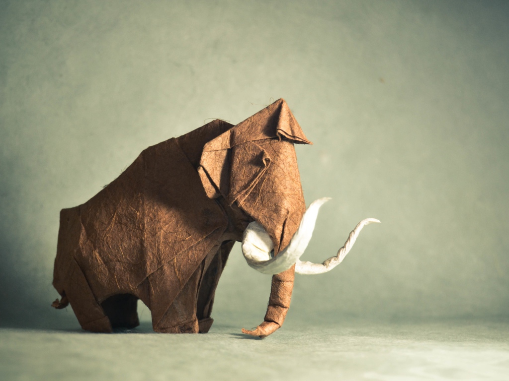 Слон из бумаги, оригами