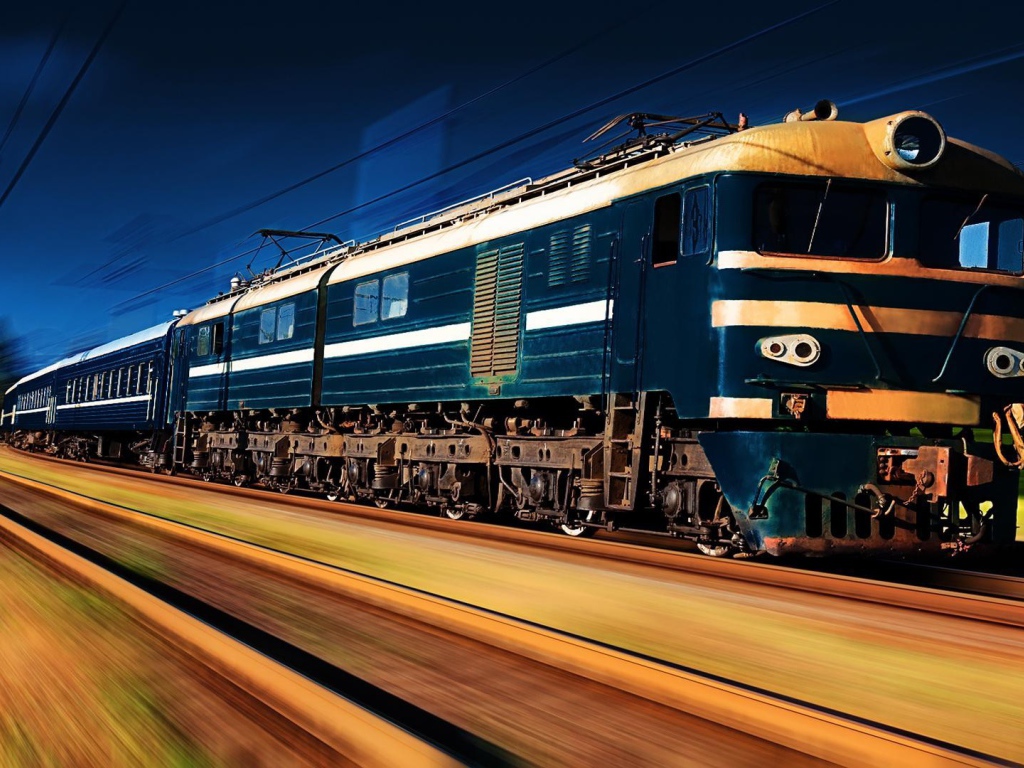 Пассажирский поезд на перегоне