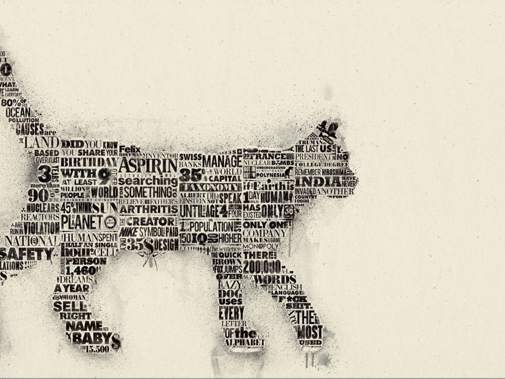 Силуэт кошки из надписей