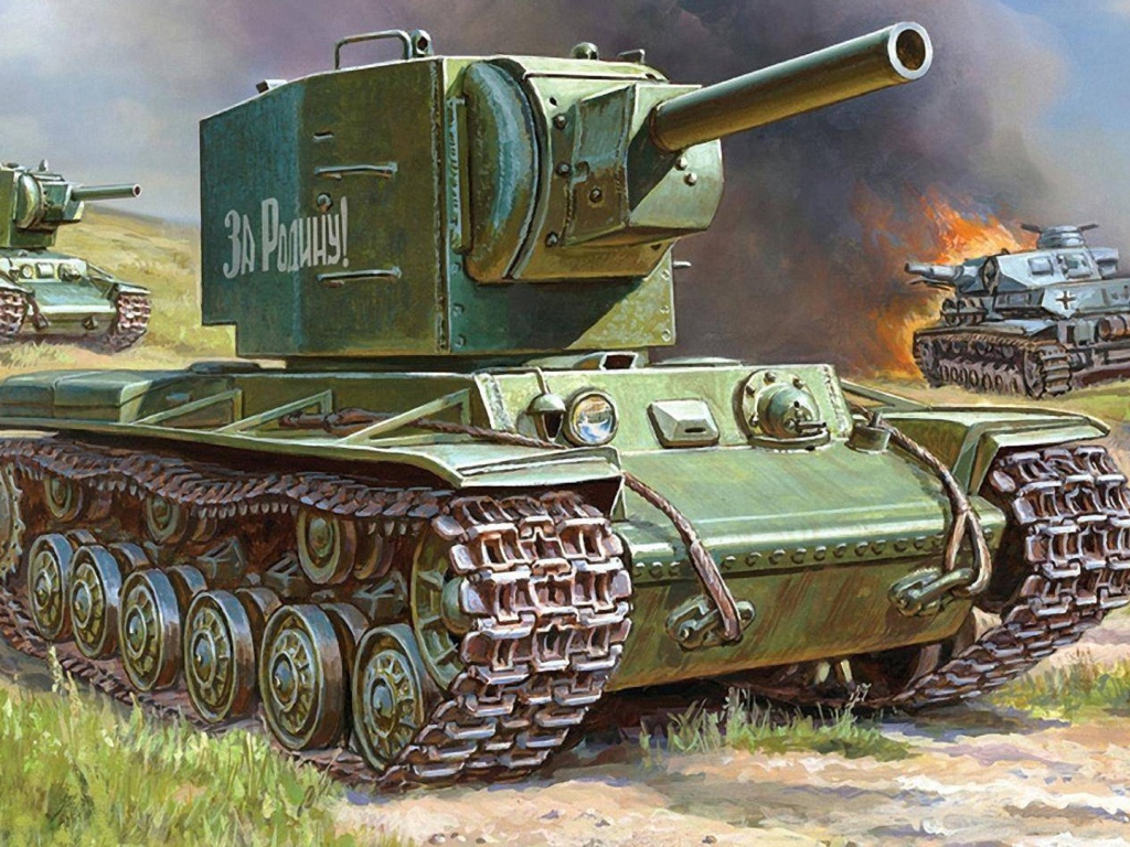 Танк КВ-2 времен ВОВ