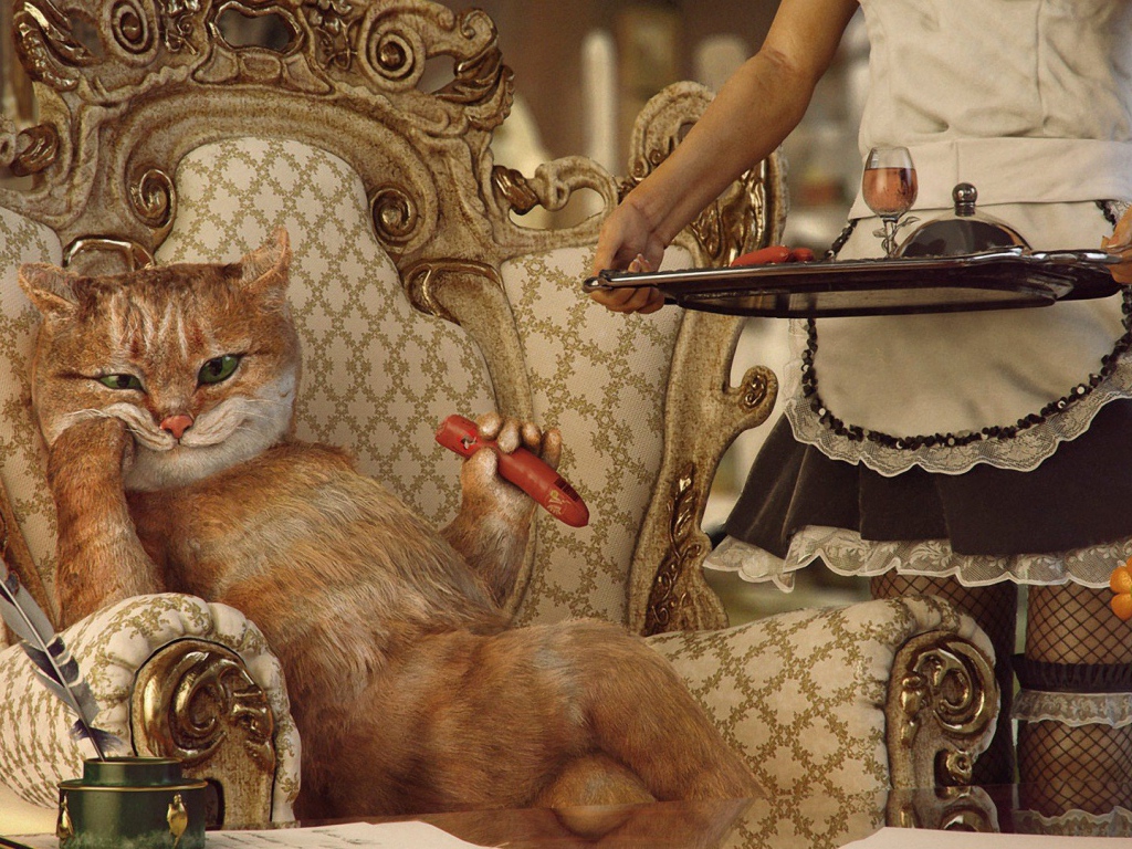 Кот аристократ в богатом доме