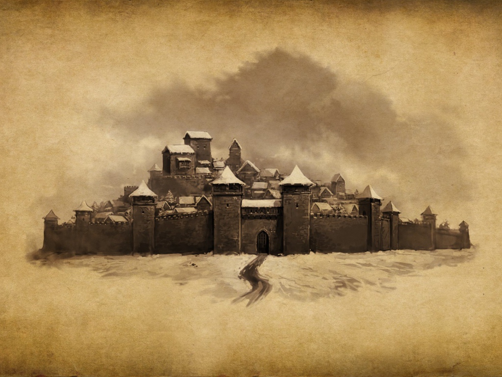 Нарисованный город крепость