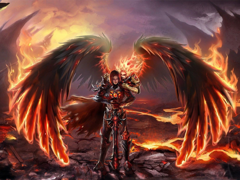 Пара огненных ангелов в аду