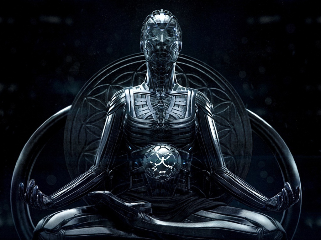 Робот в позе йога