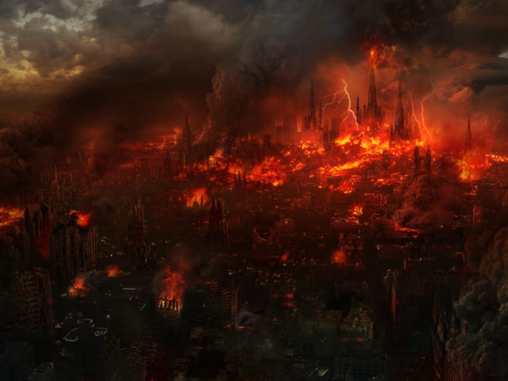 Апокалиптический горящий город