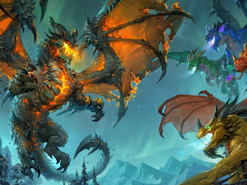 Сражение огнедышащих драконов