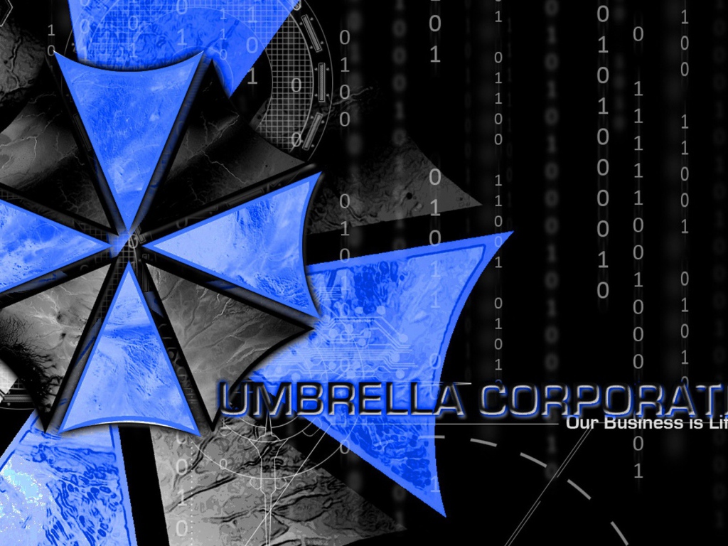 Сине черные зонтики корпорации Эмбрелла