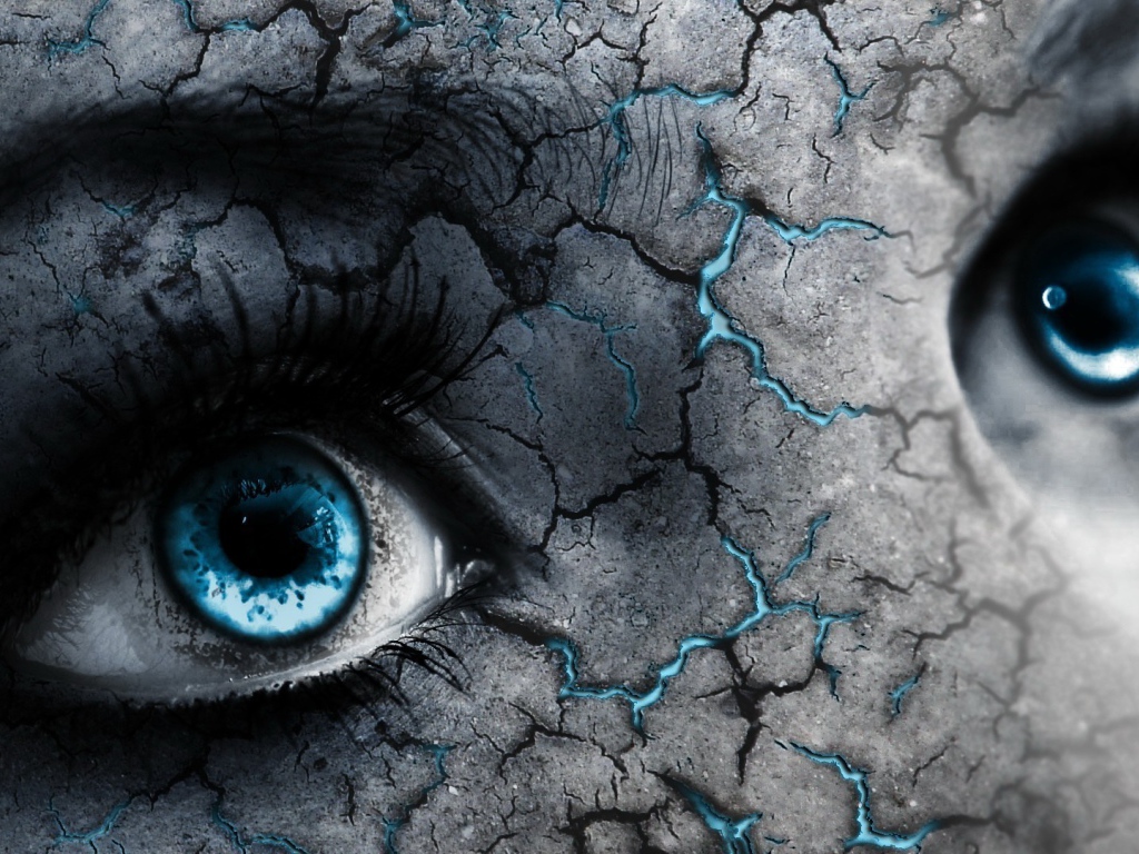 Голубые трещины на лице