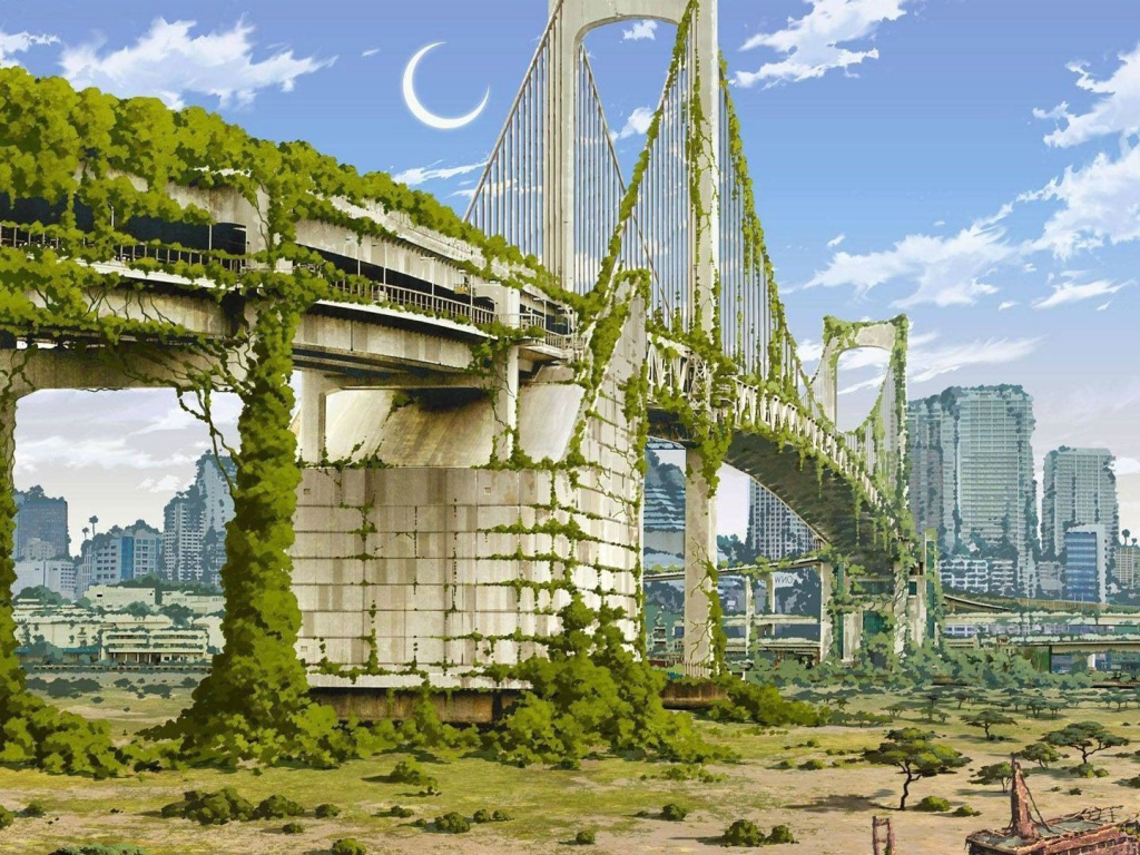 Мост в Нью-Йорке зарос зеленью