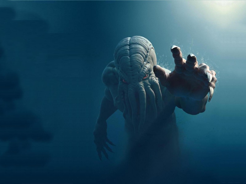 Монстр Ктулху на дне моря
