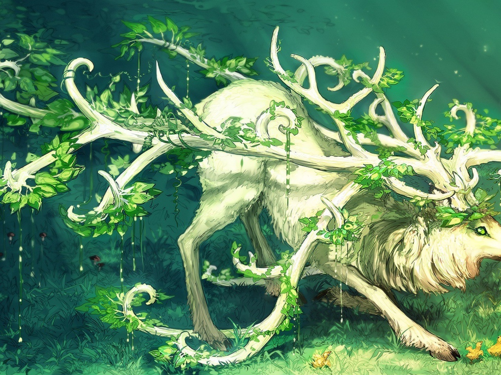 Сказочный белый олень