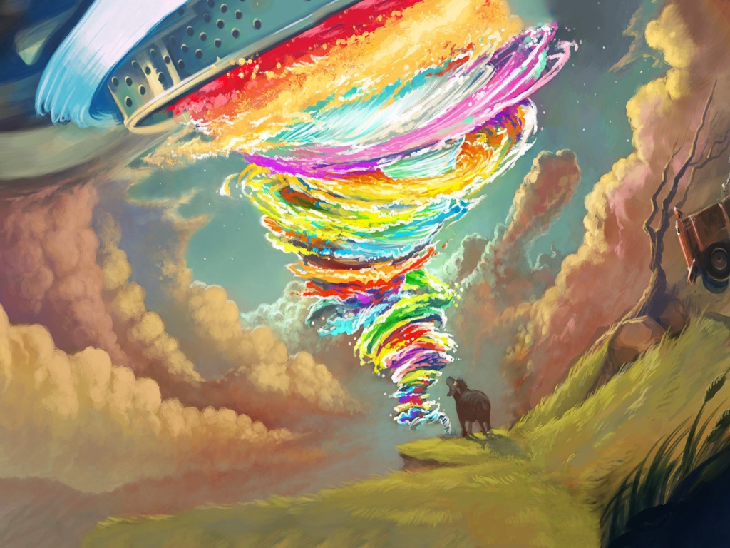 Фантастическое радужное торнадо