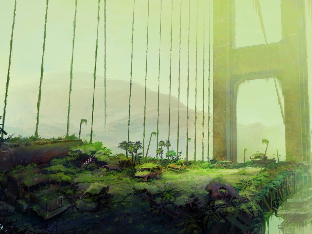 Поросший травой Бруклинский мост