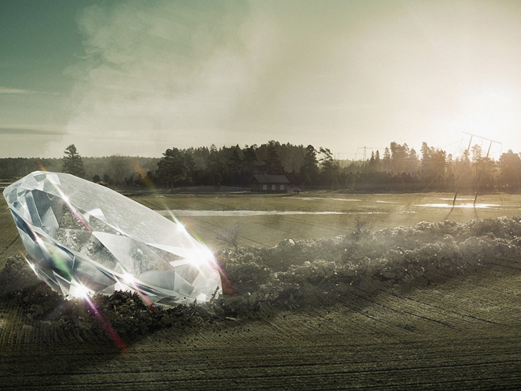 Огромный бриллиант упал на поле