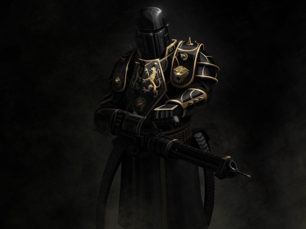 Рыцарь в доспехах киберпанк