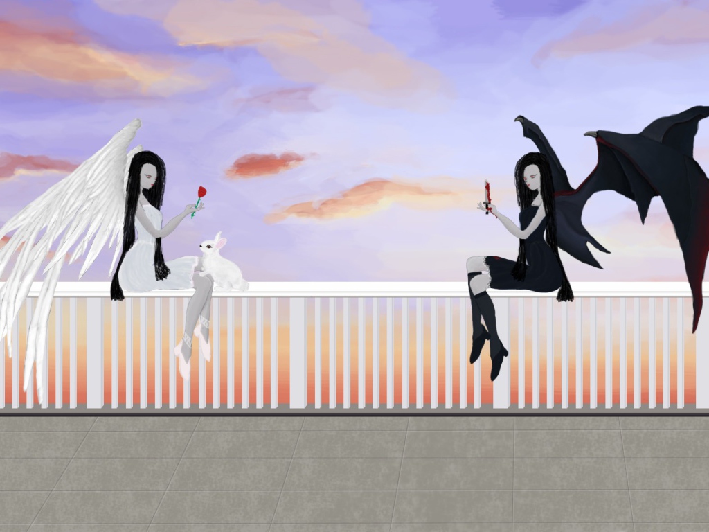 Кролик между ангелом и демоном