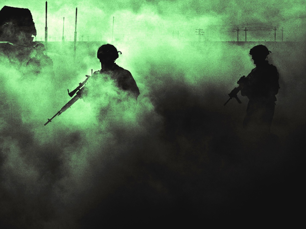 Солдаты в зеленом дыму