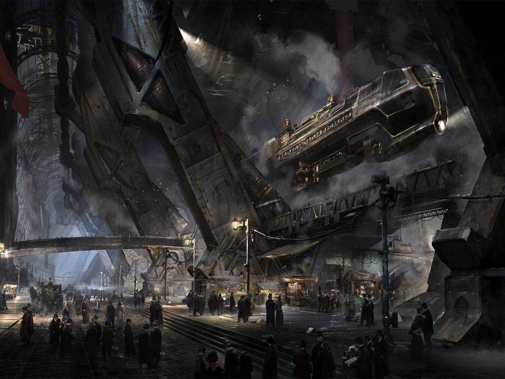 Космопорт в стиле стимпанк