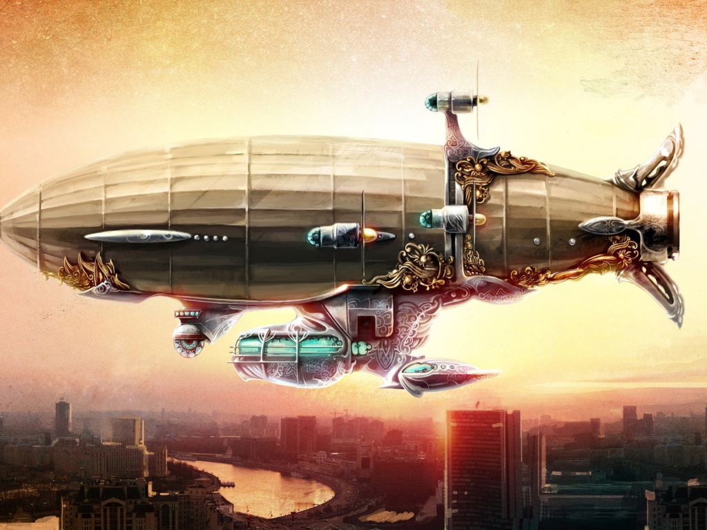 Дирижабль, стиль стимпанк