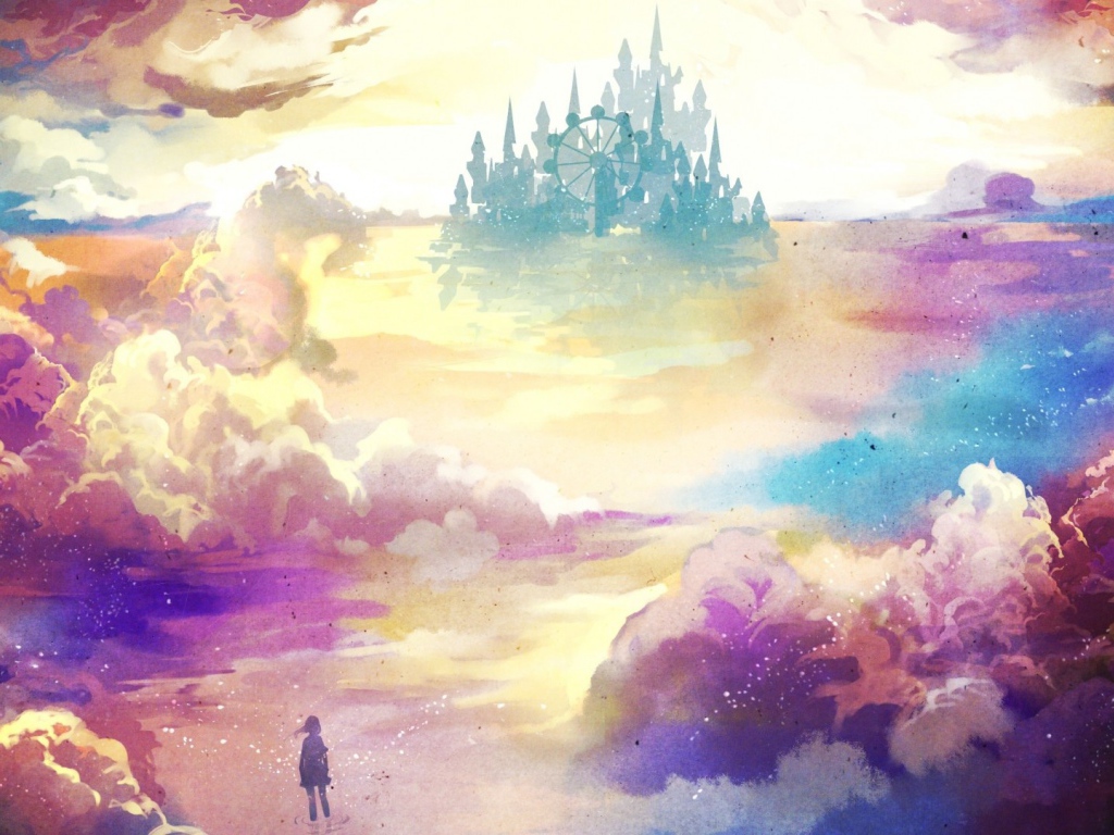 Девочка идет в замок своей мечты