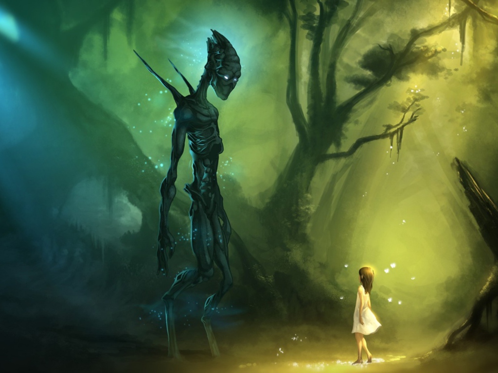 Девочка встретила в лесу пришельца