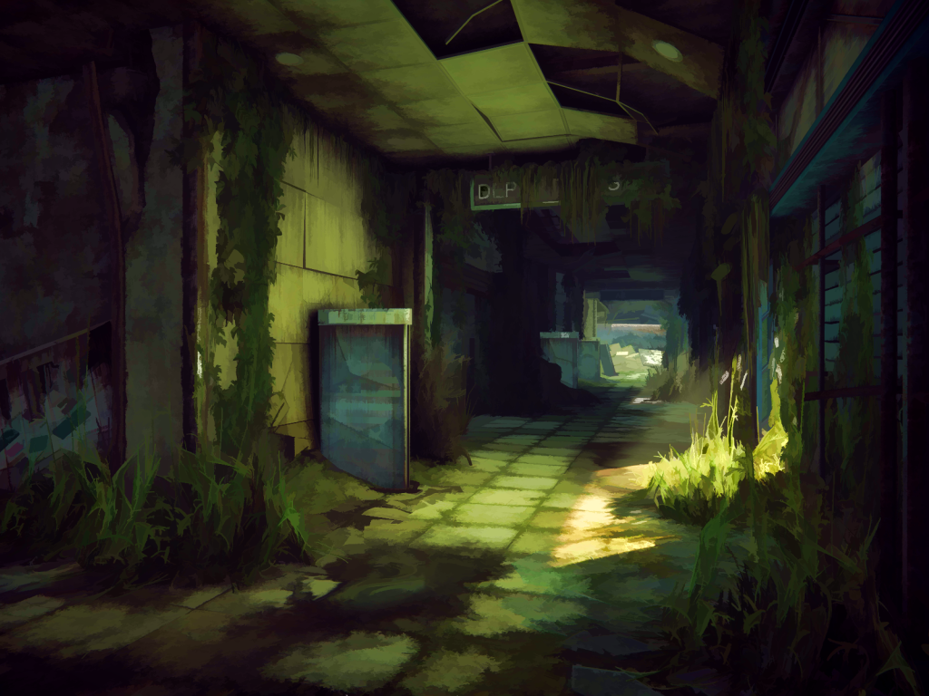 Заросли внутри заброшенного здания