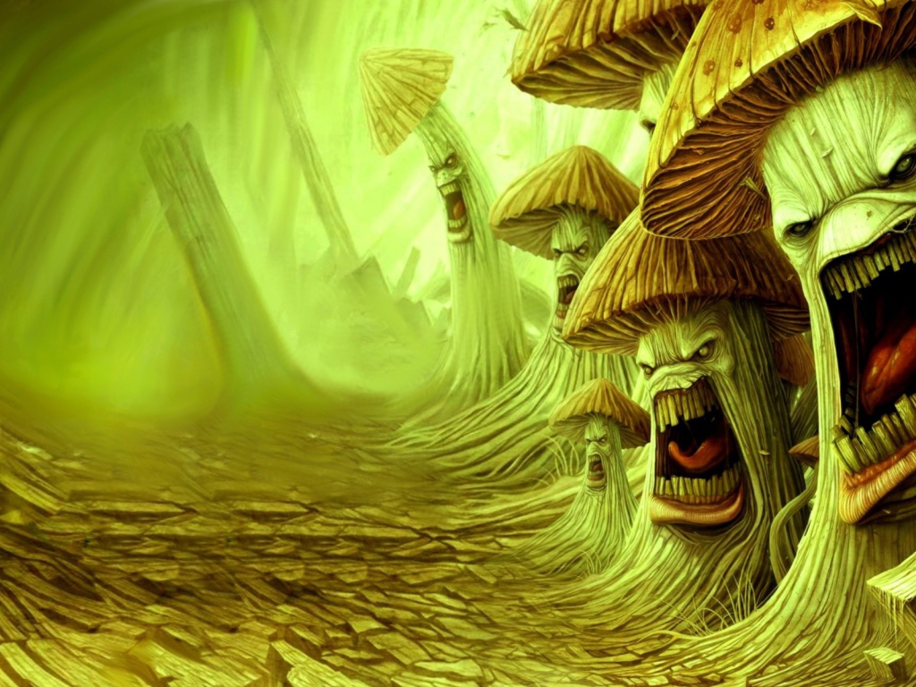 Зубастые грибы у дороги