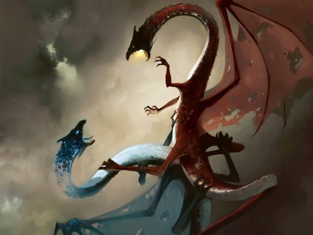 Два крылатых дракона