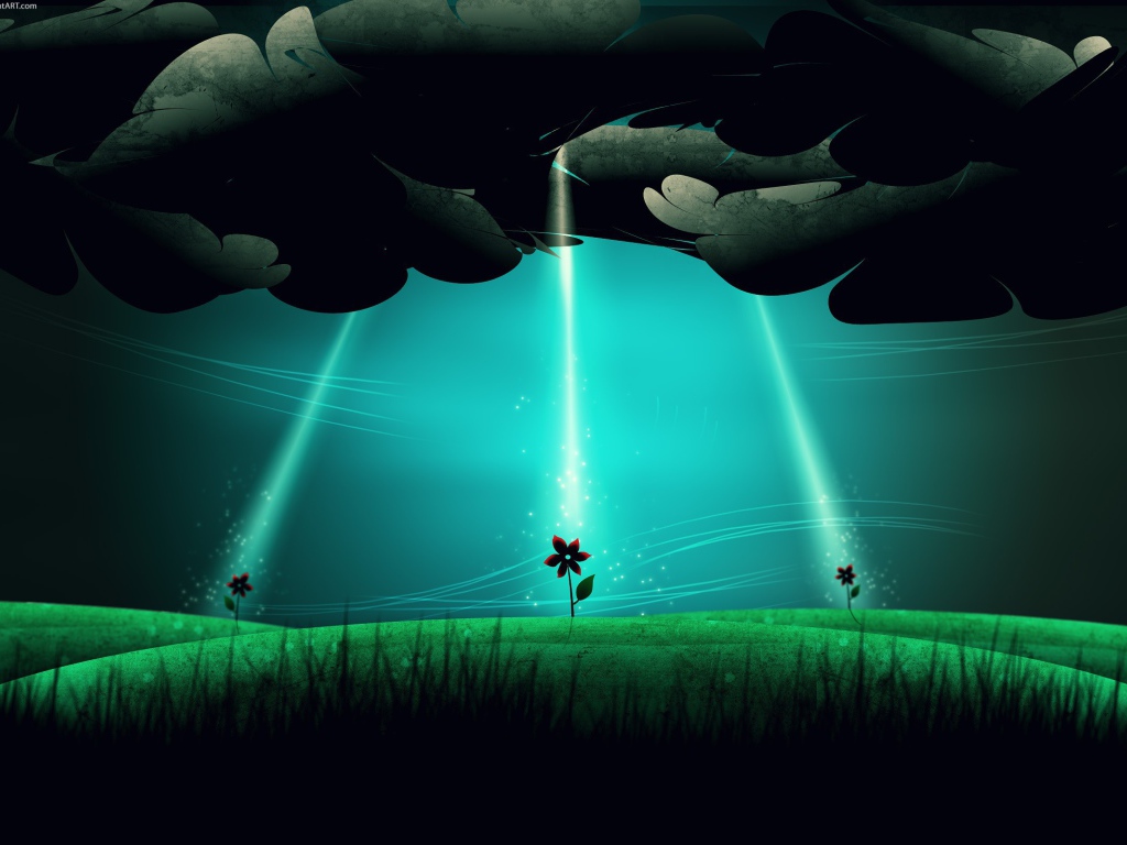 НЛО высаживает цветы на поле