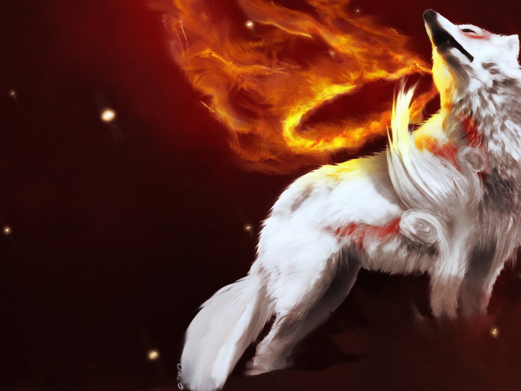 Раненый белый волк