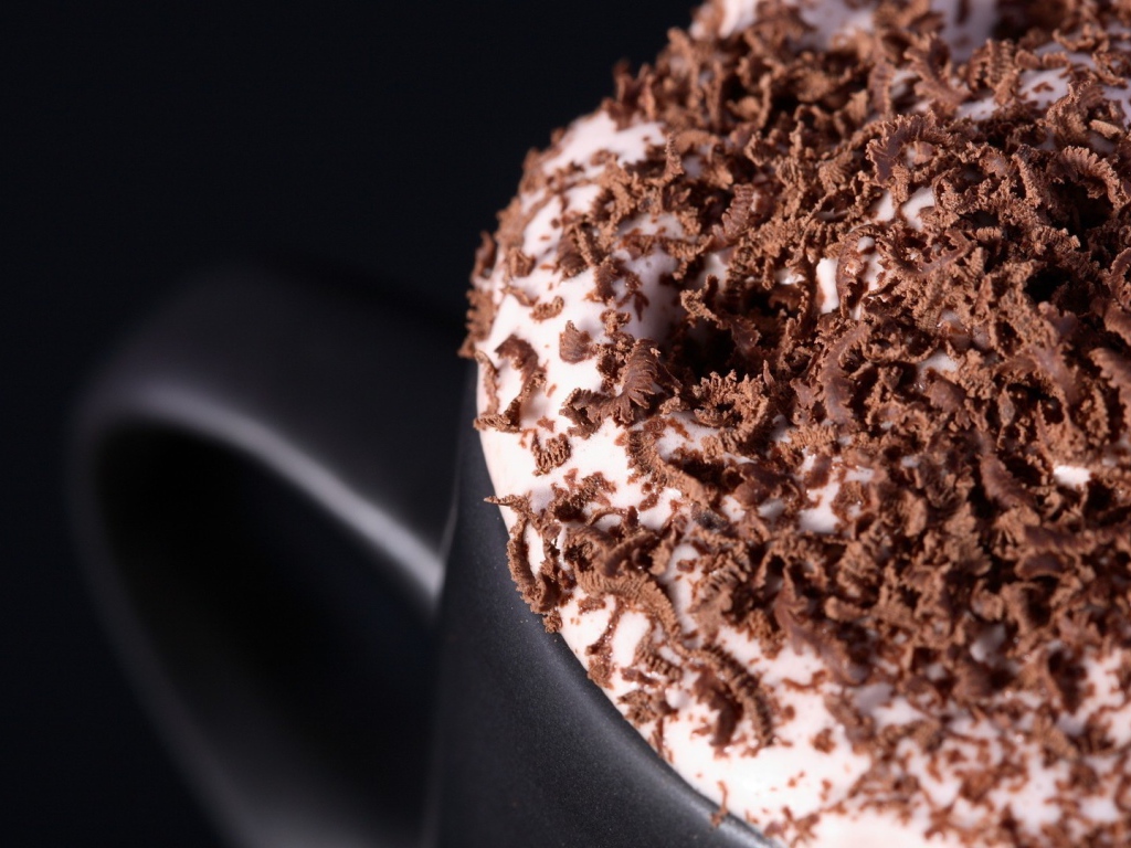 Шоколадная стружка на пенке кофе