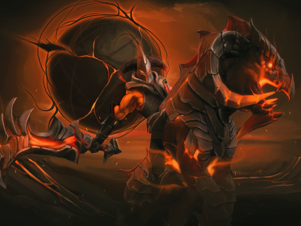 Демон на огненном звере в игре Dota 2