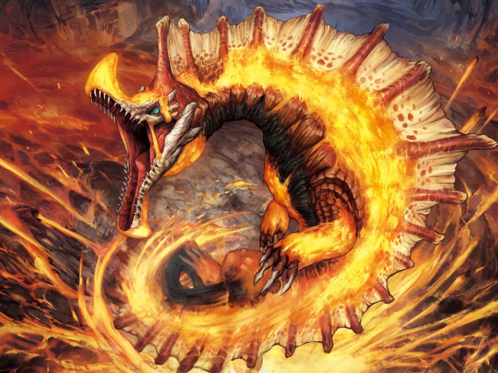 Огненный Агнактор из игры Monster Hunter