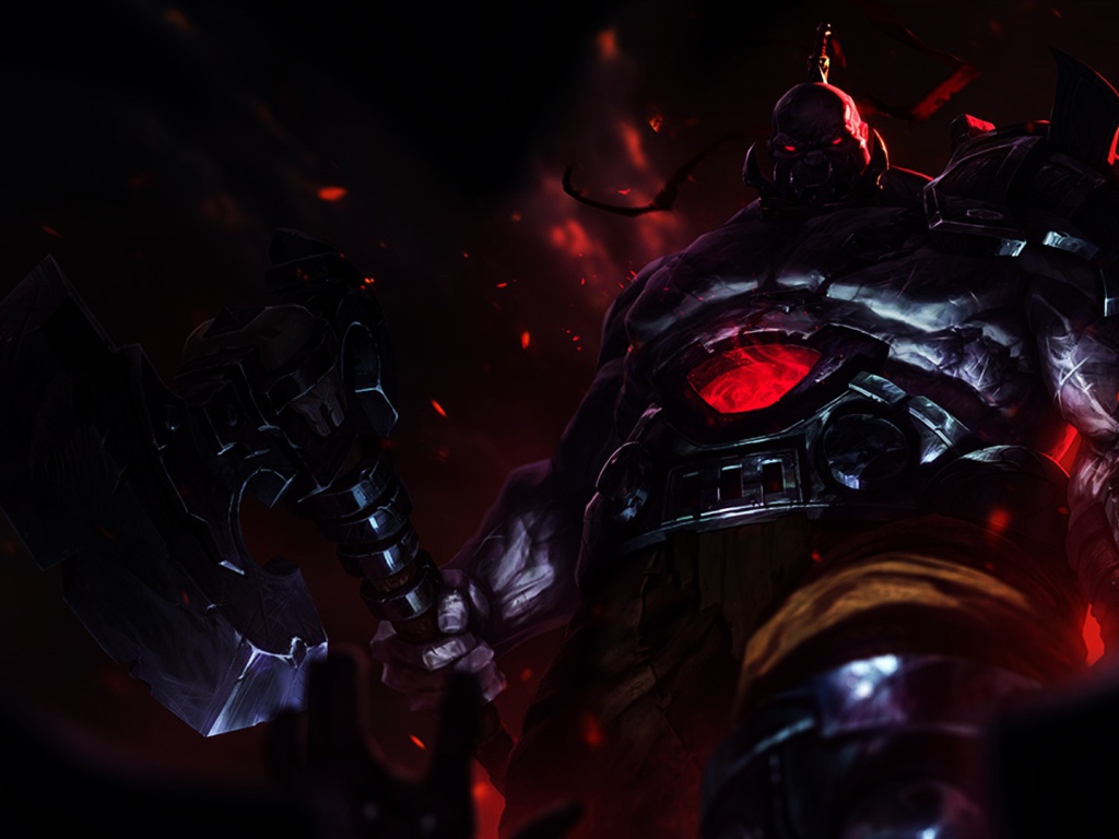 Огненный солдат из игры League of Legends