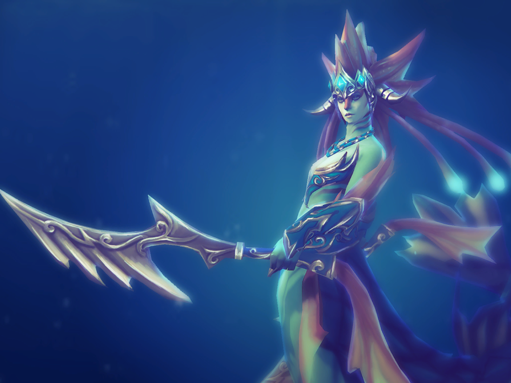 Девушка с голубой кожей, игра Dota 2