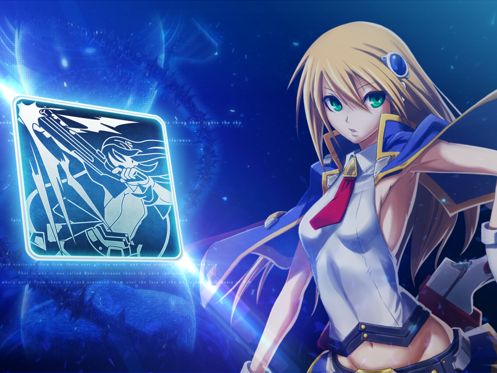 Зеленоглазая Ноэль Вермилион в игре Blazblue