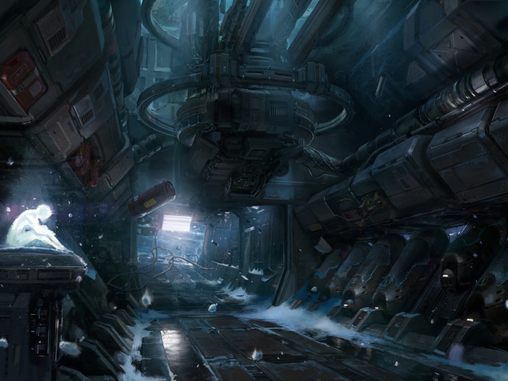 Внутри космической станции в игре Halo 4