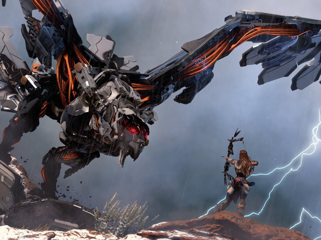 Железный монстр в игре Horizon Zero Dawn