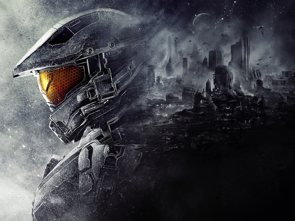 Оранжевое стекло в шлеме Мастер Чифа, игра Halo 5