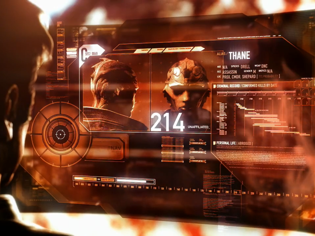 Профиль персонажа игры Mass Effect 2