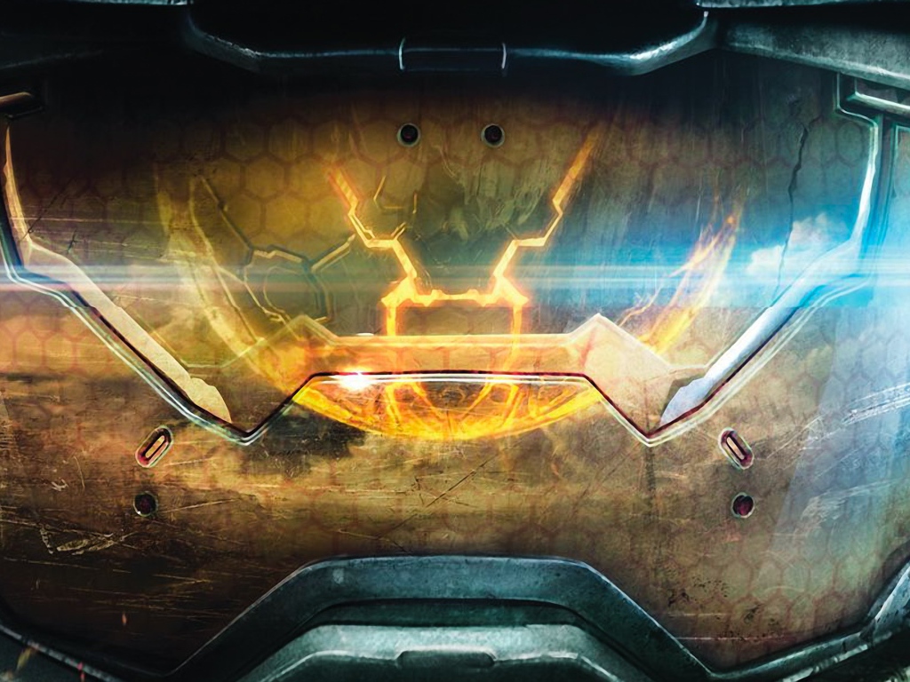 Отражение в шлеме Мастера Чиф, игра Halo 5