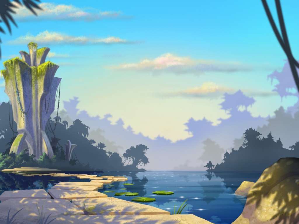 Строения в тропиках, фон игры Bejeweled 3