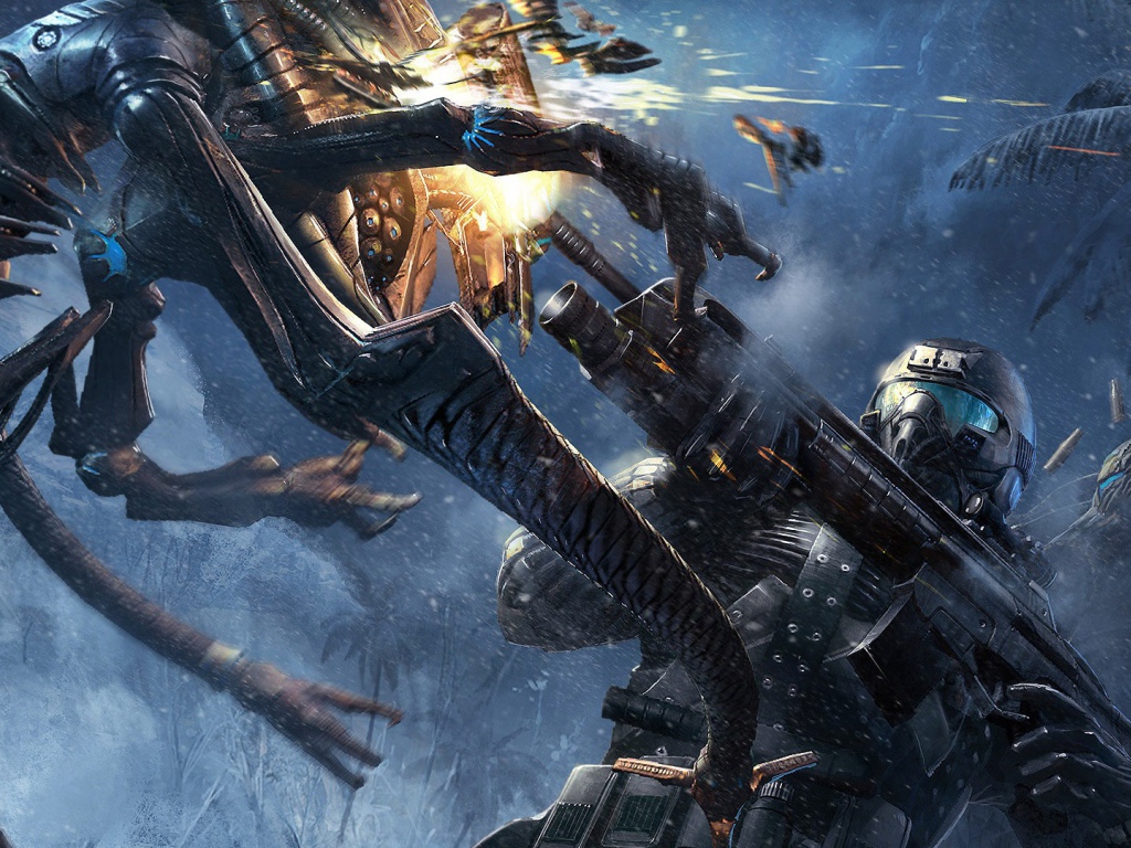 The battle with the monster in Crysis 3