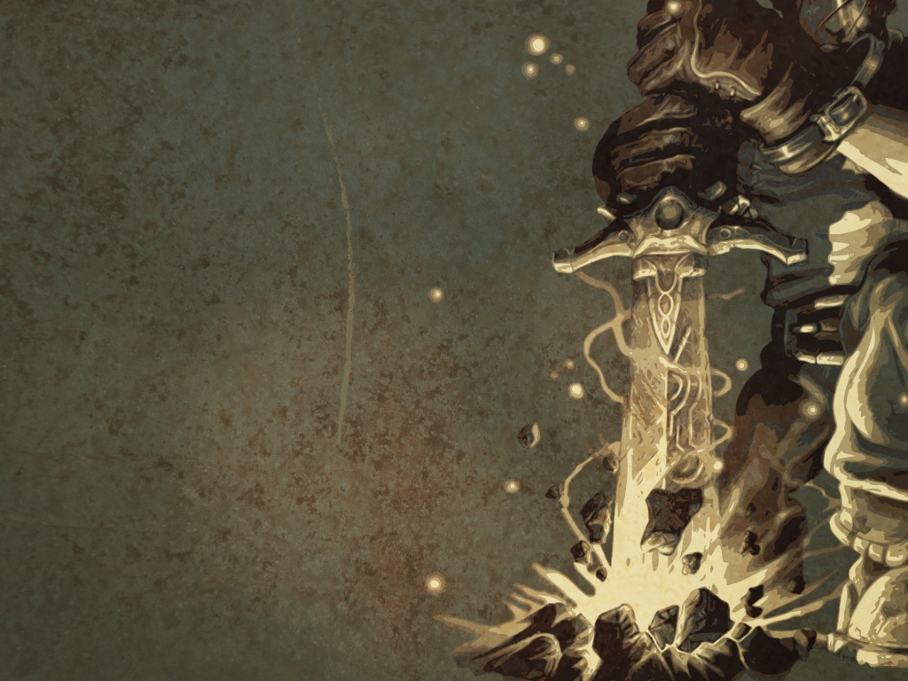 Персонаж игры Fable с мечом