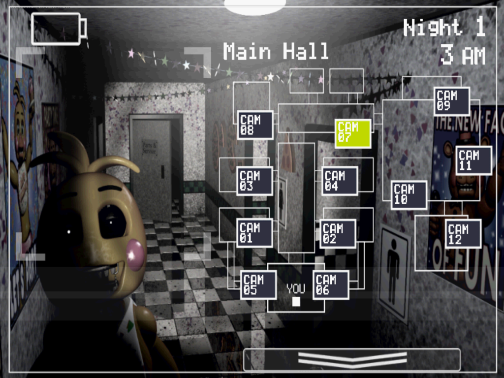 Интерфейс игры Five Nights at Freddy's