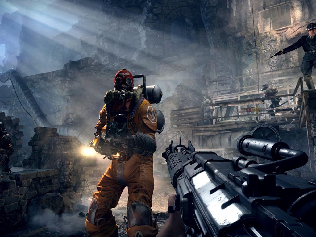 Человек в маске в игре Wolfenstein The Old Blood