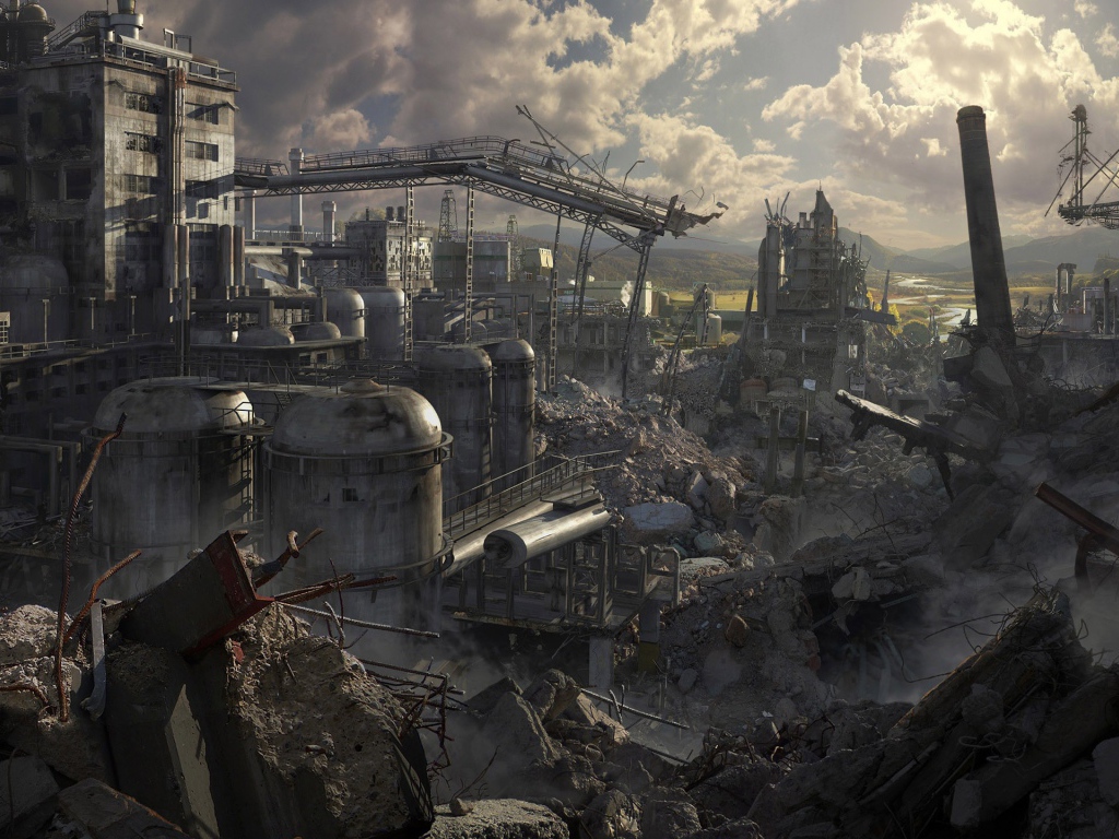 Руины большого завода