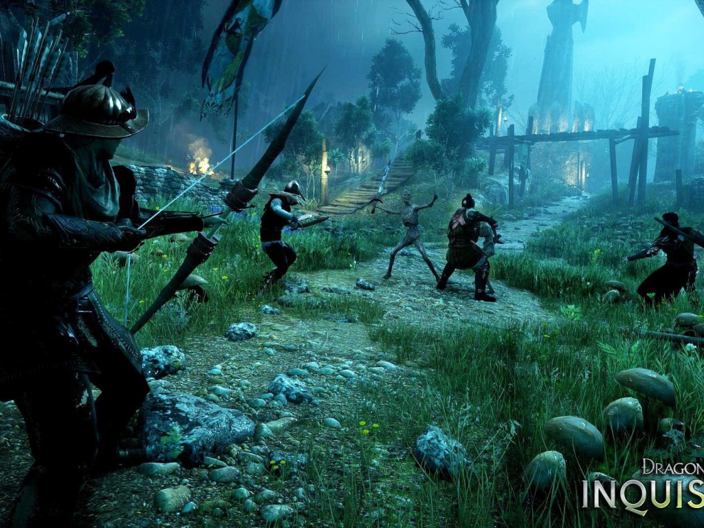 Воины идут в атаку в игре Dragon Age Inquisition