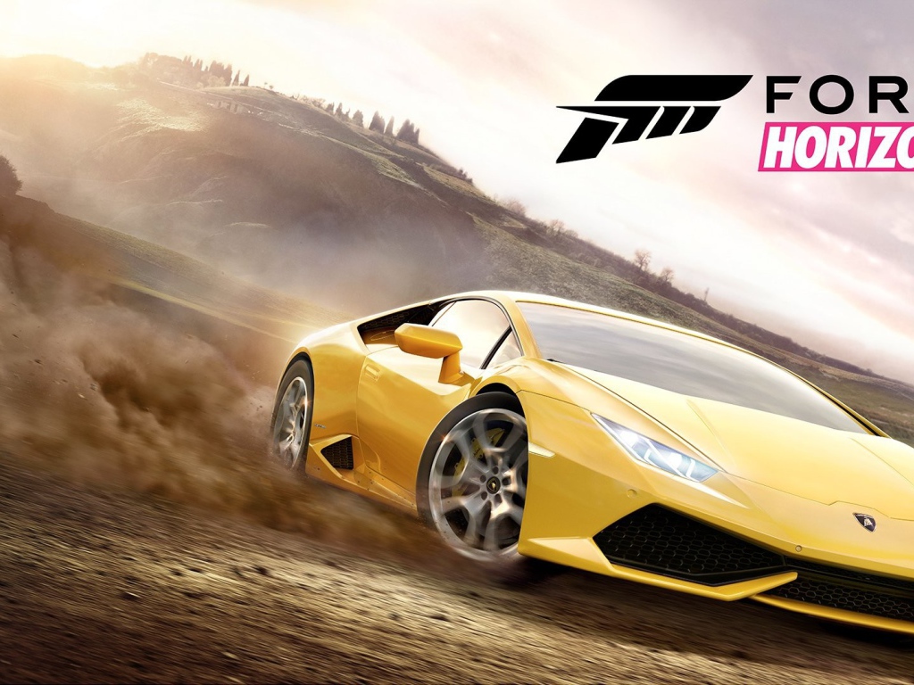 Желтый Ламборгини в игре Forza Horizon 2