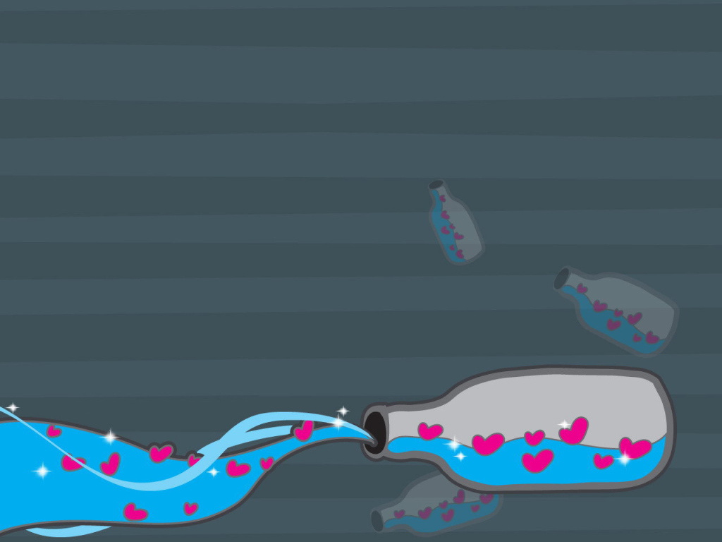 Сердечки в бутылке